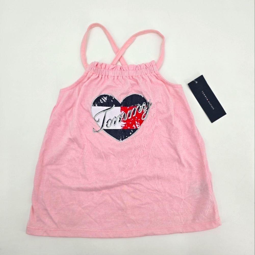 Tommy Hilfiger Girl Pink Heart Camisole for Kids Size 6